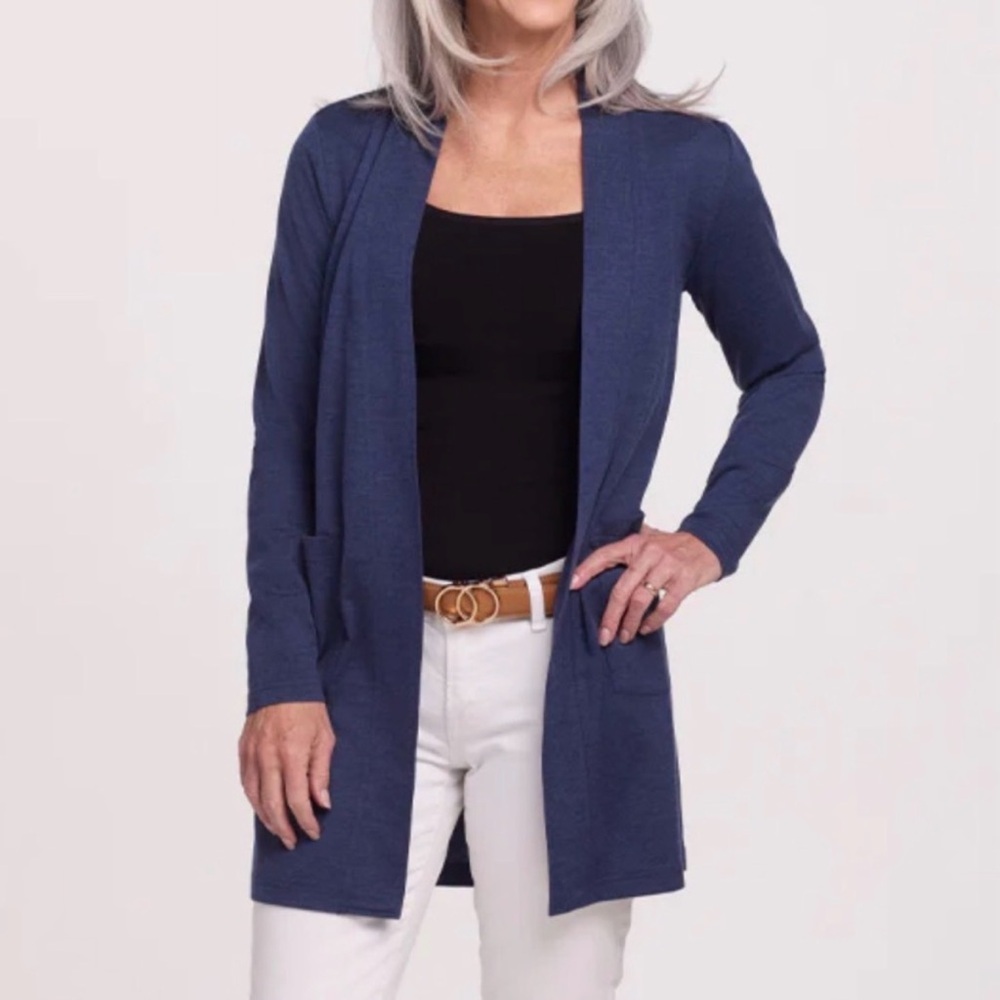 LAST CHANCE CLOSET CLOSING WOOLX Paisley Cardigan Twilight Storm (Blue)